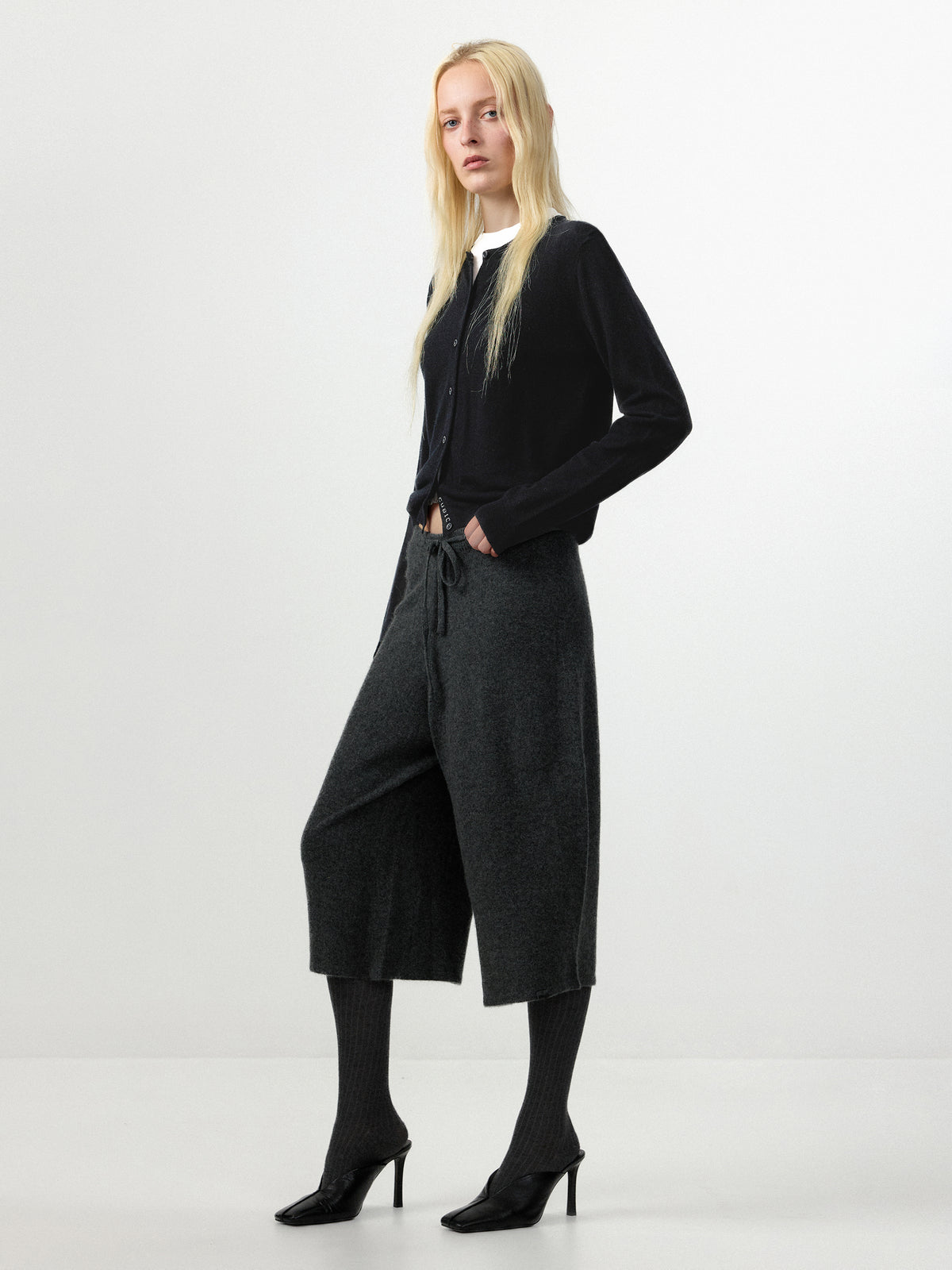 100% Wool Knit Cardigan with Crew Neck-17
