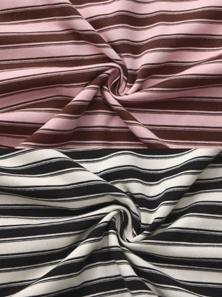 Contrast Stripe Oversized Long-Sleeve Top