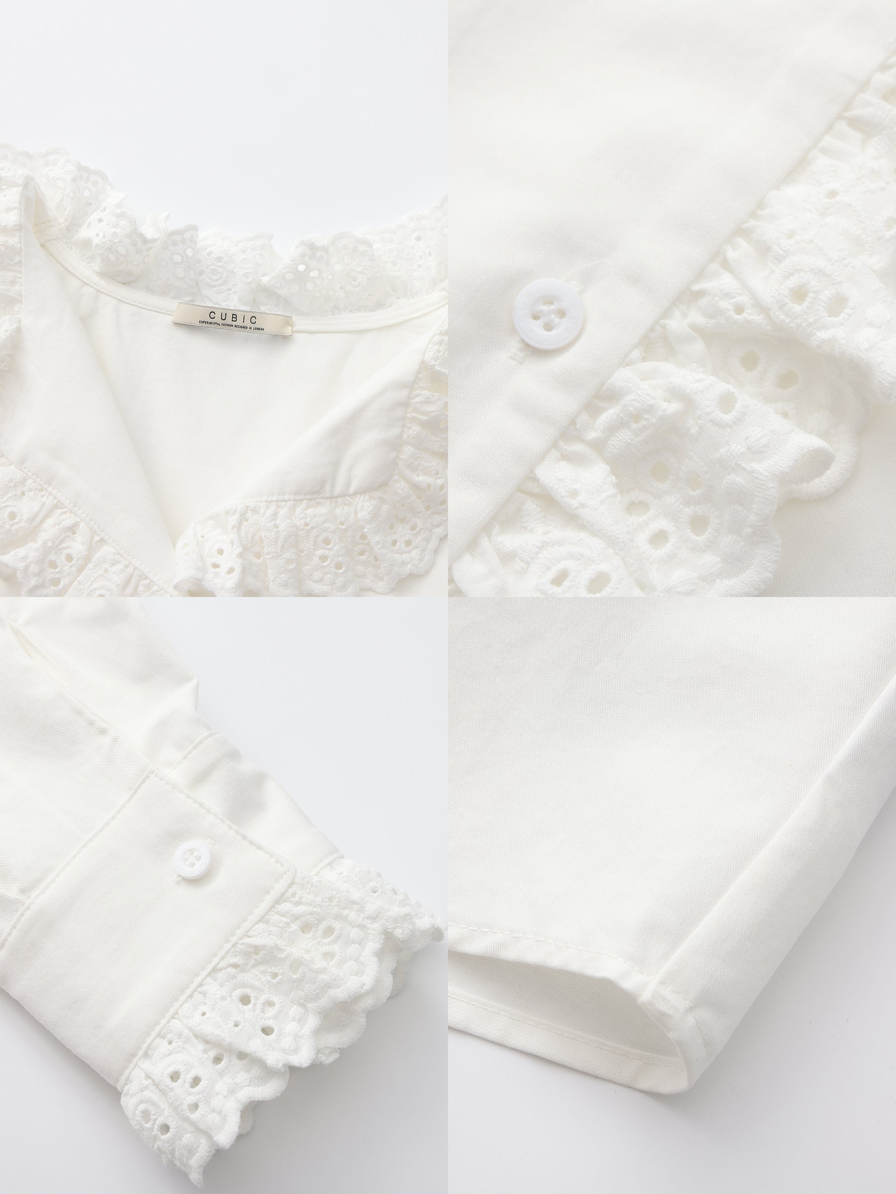 CUBIC Lace-Trimmed Linen Long-Sleeve Shirt-17