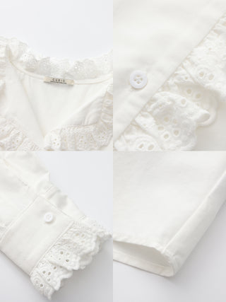 CUBIC Lace-Trimmed Linen Long-Sleeve Shirt