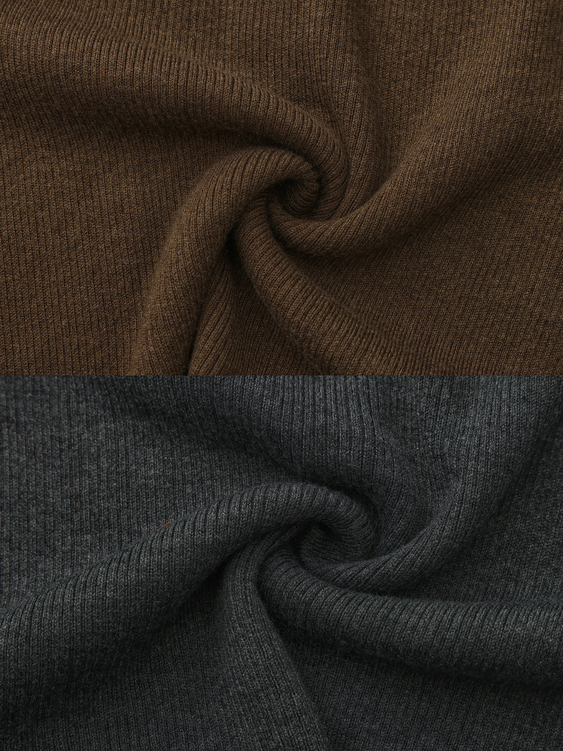 V-Neck Button-Front Fitted Knit Top-19