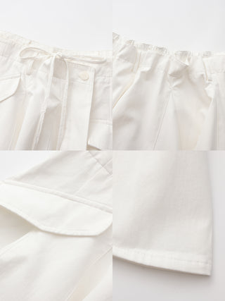 CUBIC Lace-Trimmed Drawstring Midi Skirt