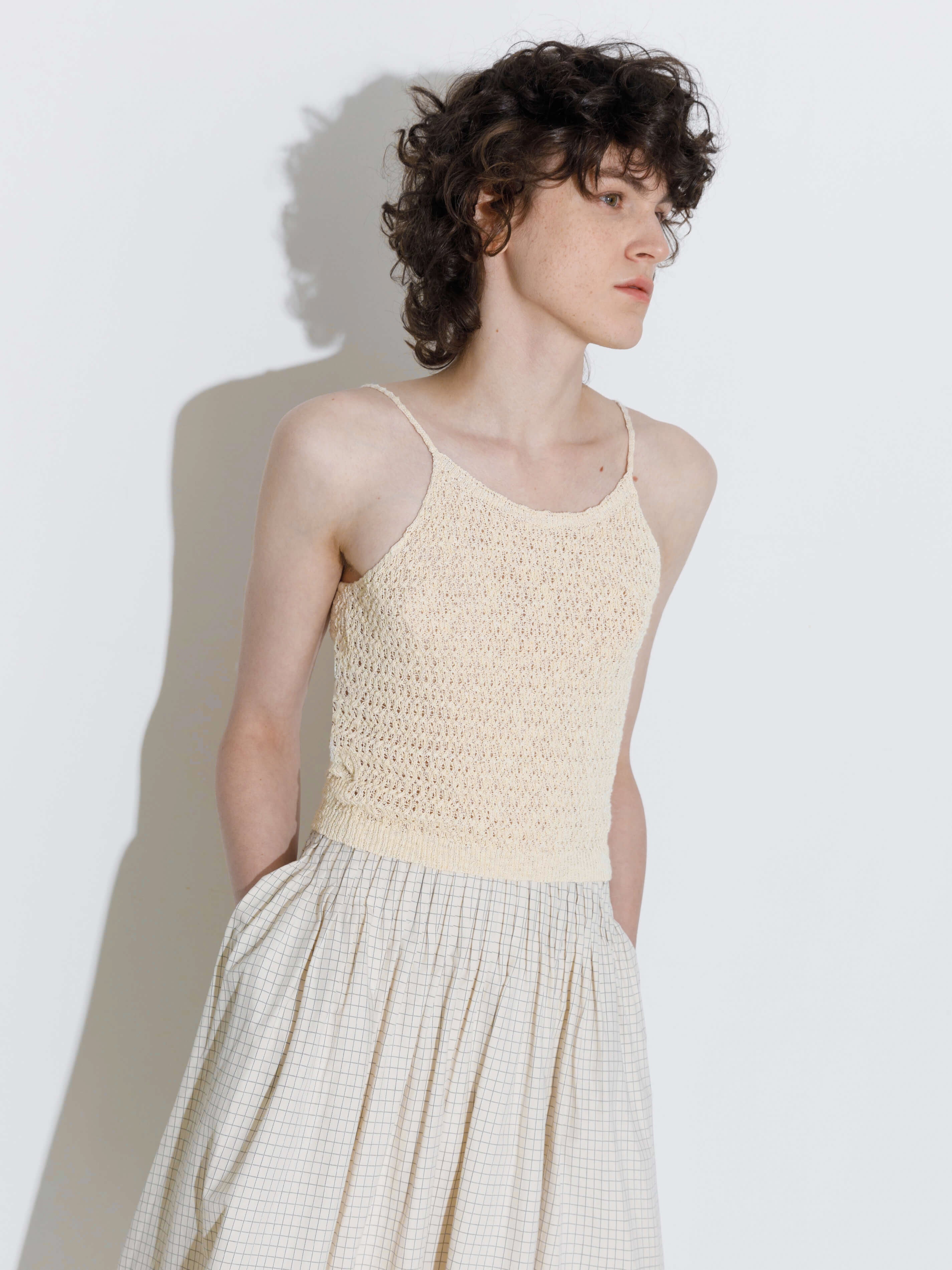 Thin Strap Ribbed Knit Vest-19