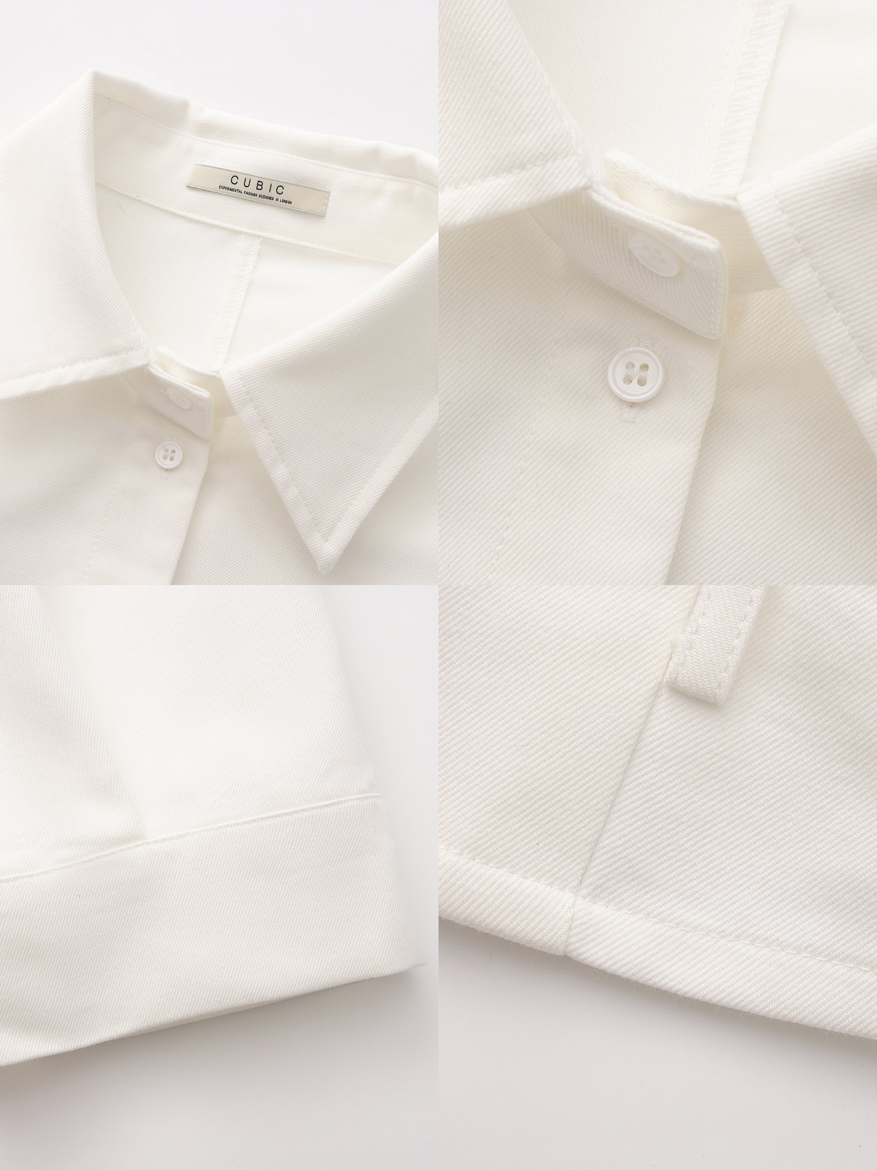 CUBIC Waist-Cinching Cropped Shirt-17