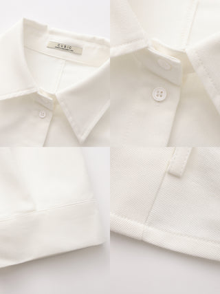 CUBIC Waist-Cinching Cropped Shirt