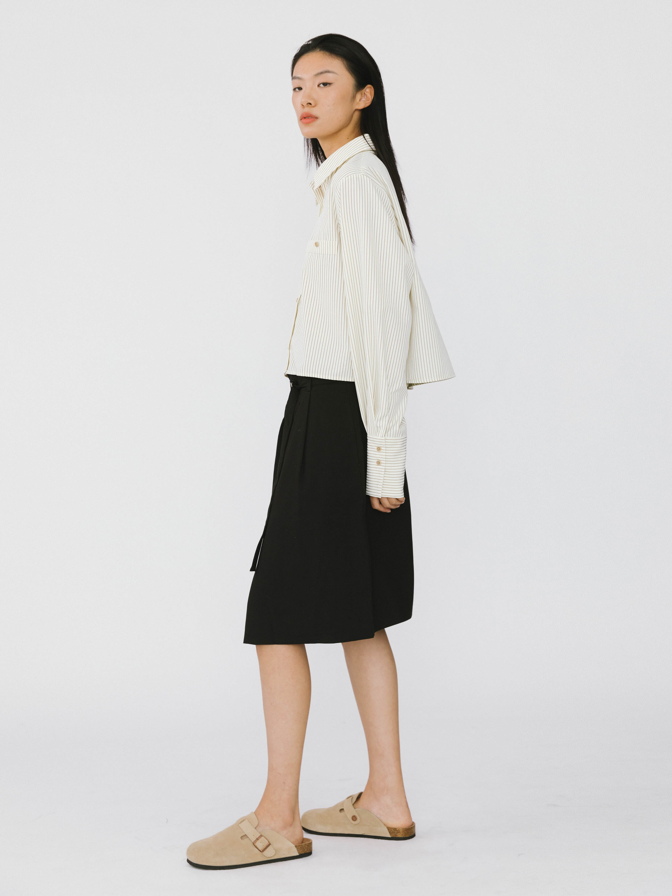 A-line Round Skirt with Wool Blend-17