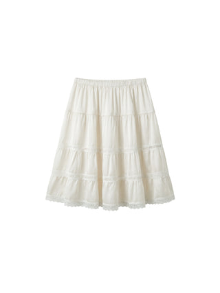 CUBIC Lace Tiered Satin Mini Skirt