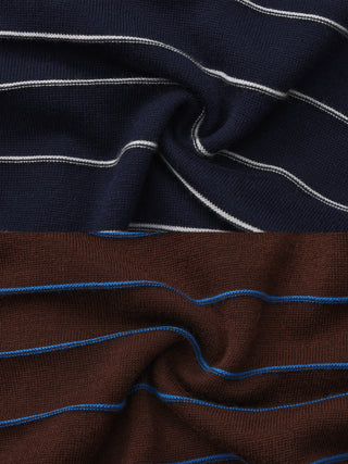 Striped Contrast Long-Sleeve Knit Cardigan