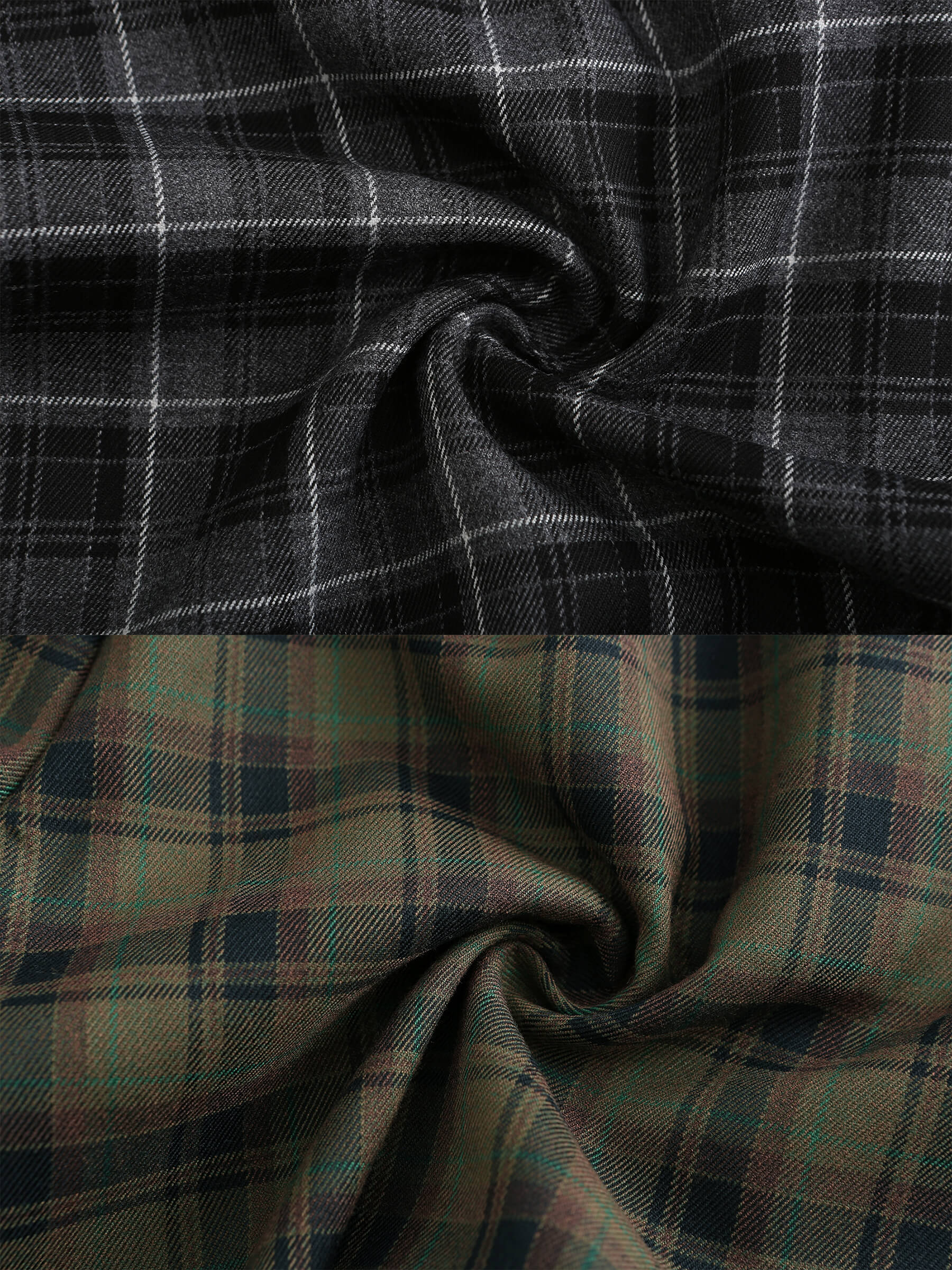 Wide Leg Tartan Casual Trousers-17