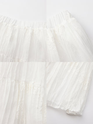 CUBIC Textured A-Line Embroidered Skirt(Pre order: 7 days)