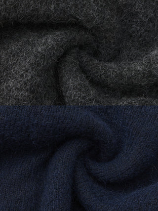 Wool-Blend Contrast Ribbed Cuff Cardigan