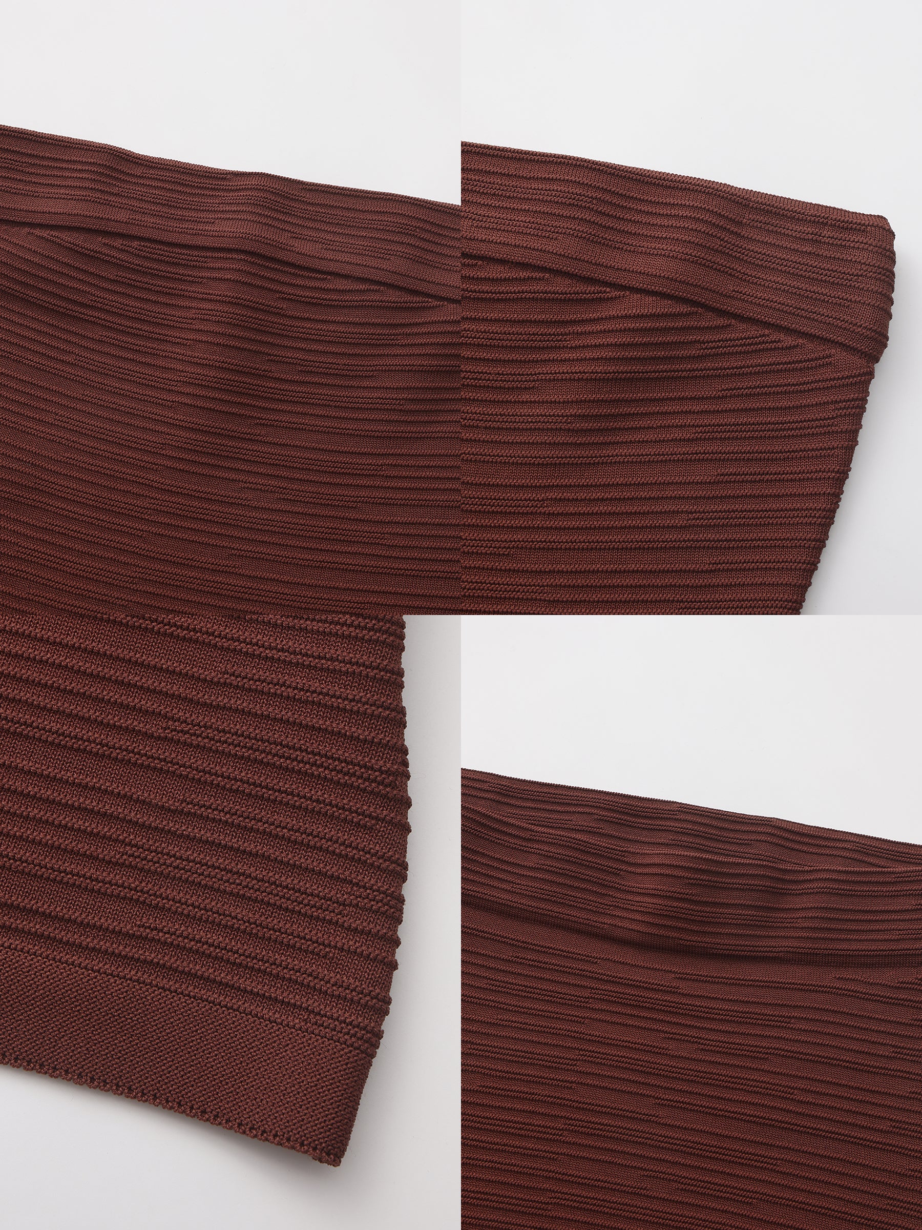 Sculpted Textured Fitted Knit Top-17
