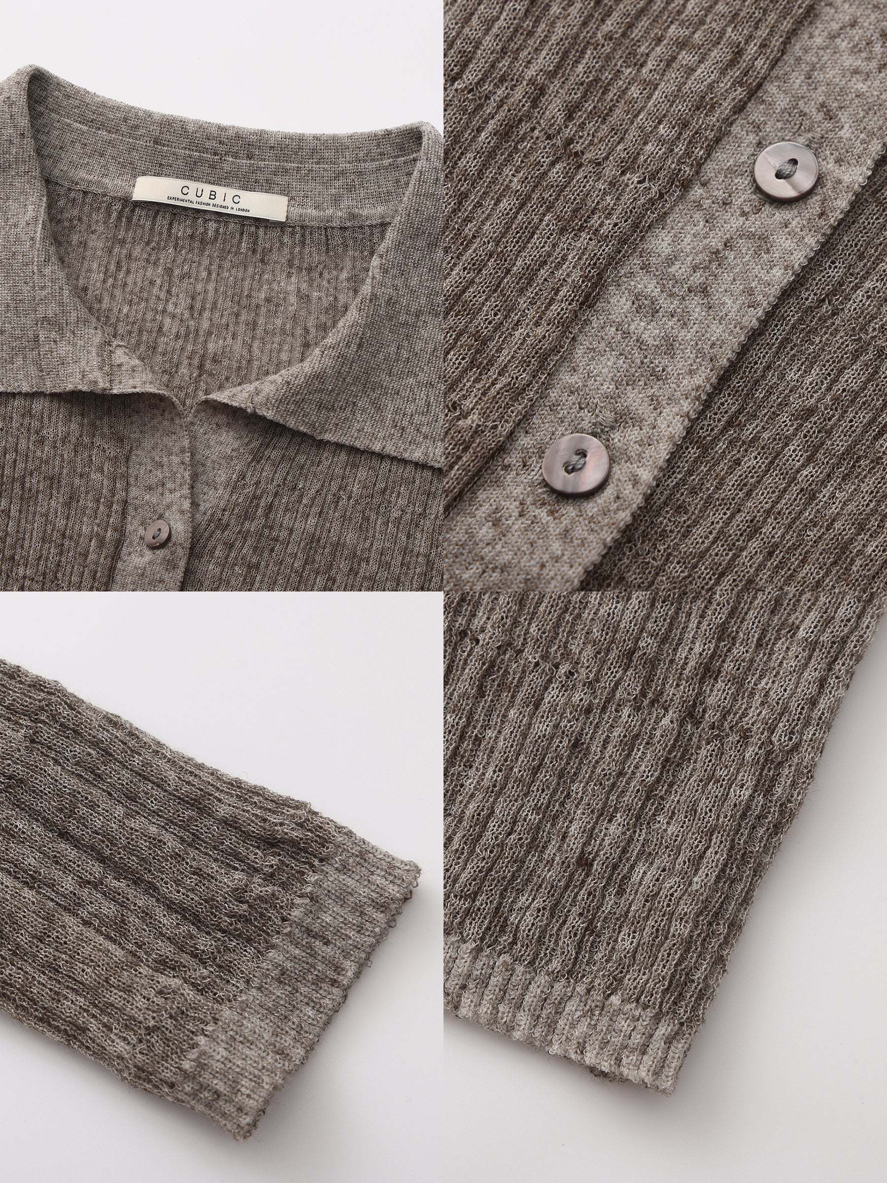 CUBIC Linen Collared Long-Sleeved Knit Sweater-17