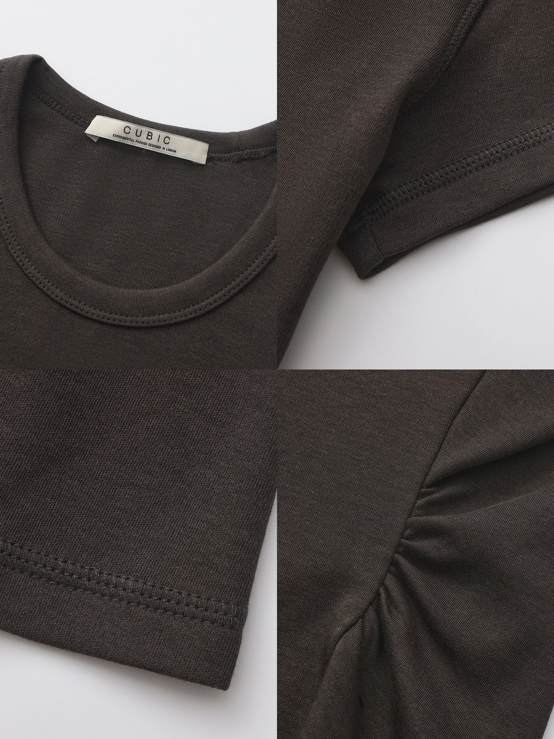 CUBIC Slim Cropped Crew Neck Top-17