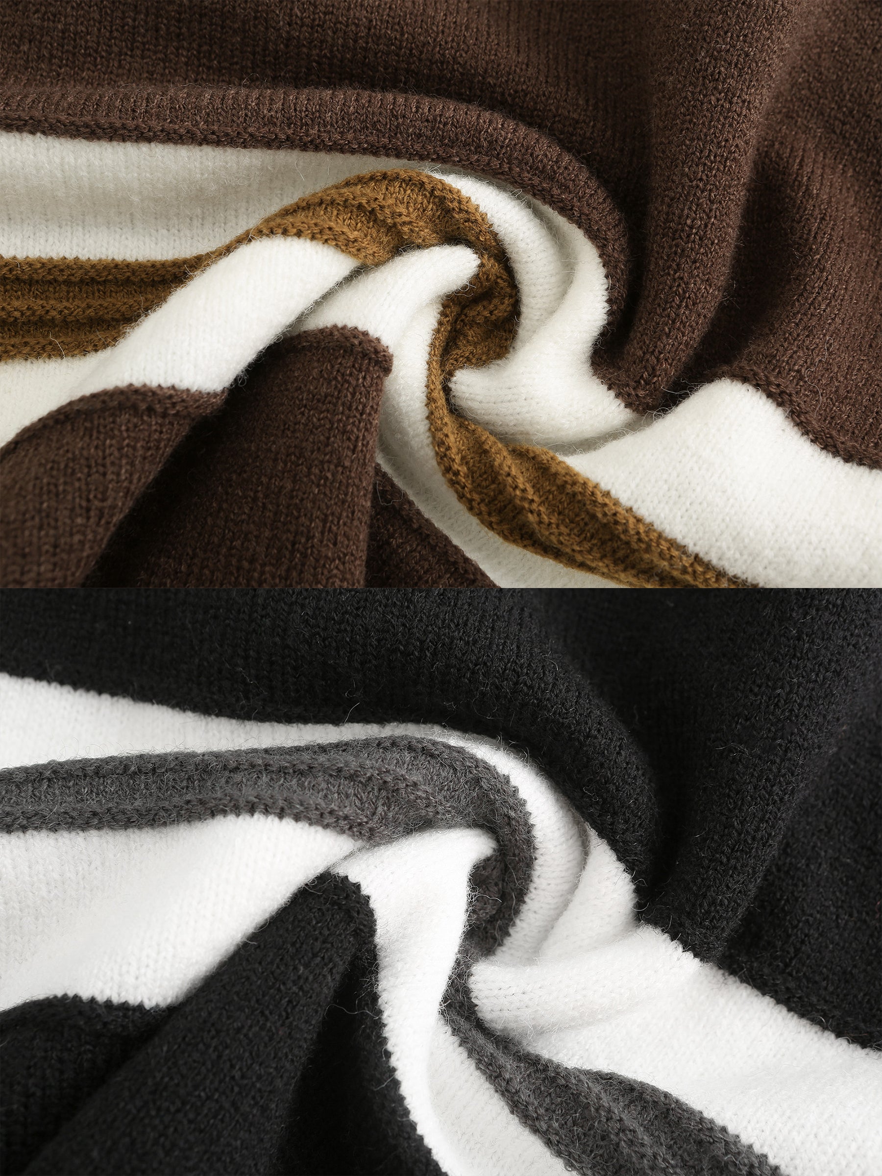 Oversized Contrast Striped Sweater-19