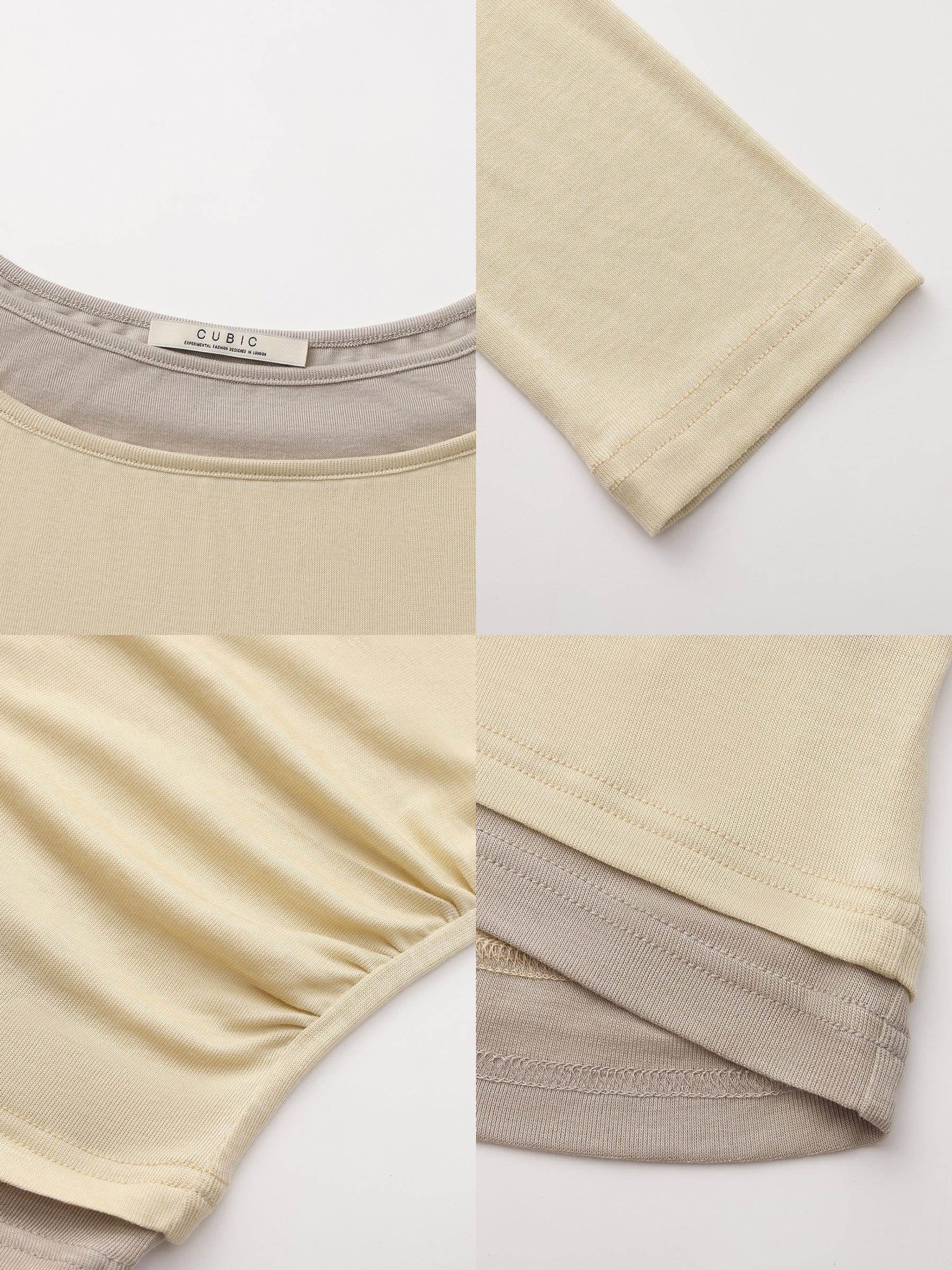 CUBIC Tencel Wool Blend Off-Shoulder T-Shirt-17