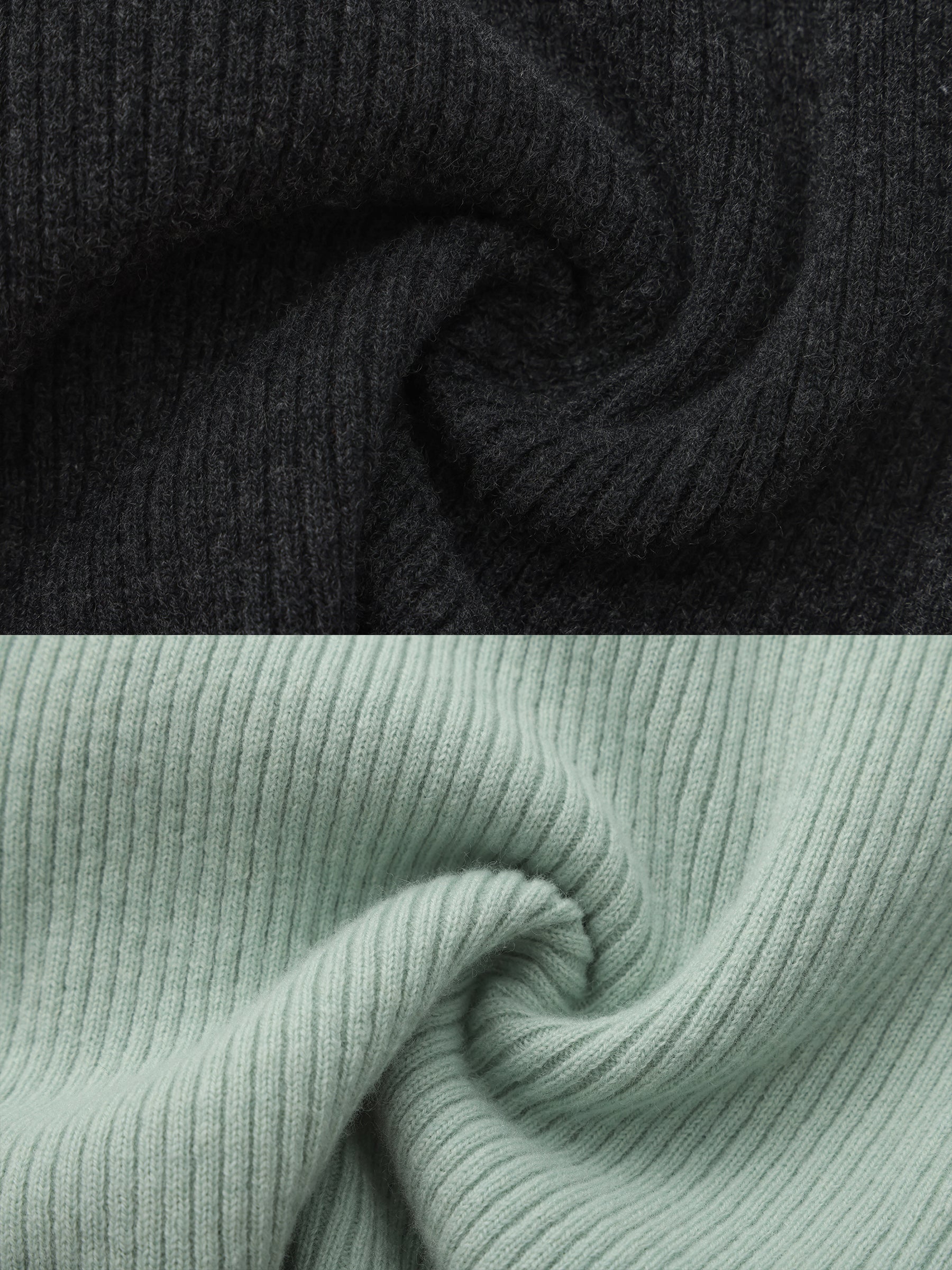 100% Wool Contrast V-Neck Wool Knit Top-19