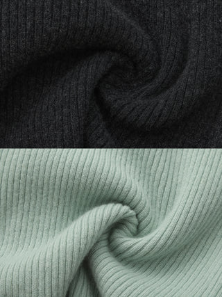 100% Wool Contrast V-Neck Wool Knit Top