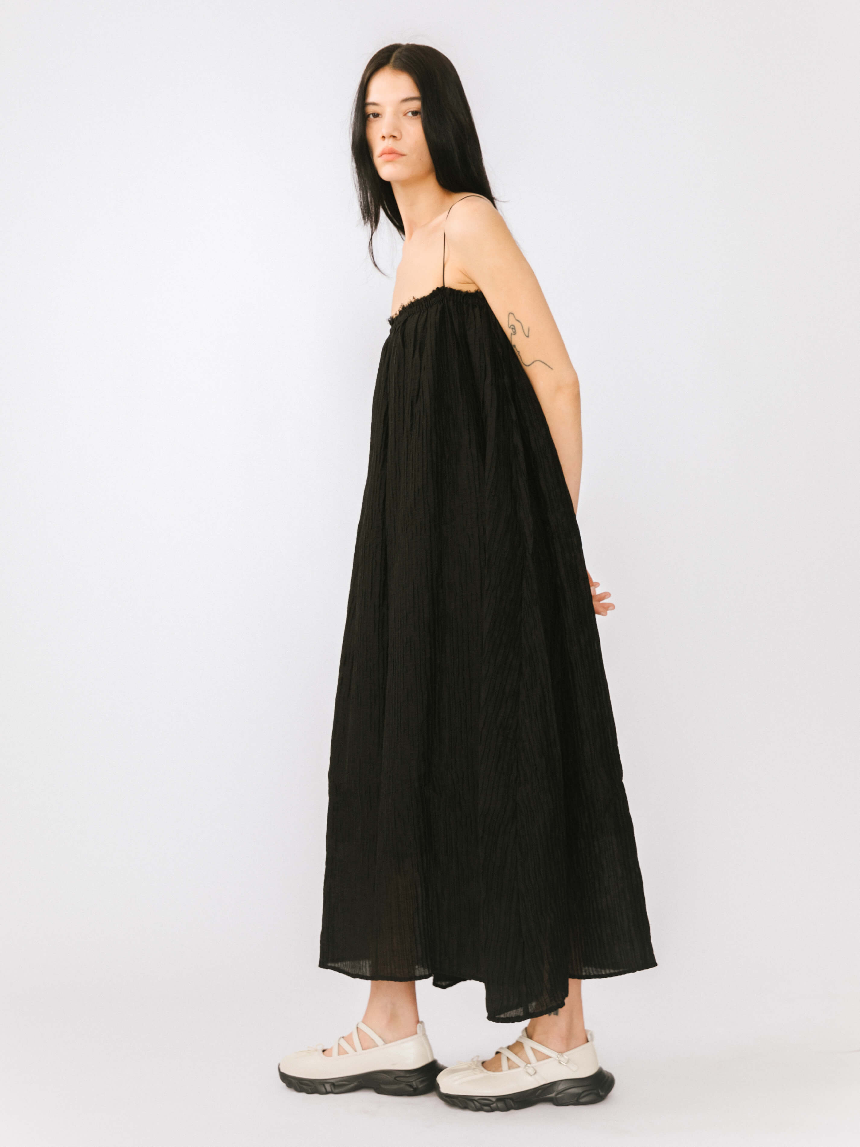 Spaghetti Strap A-line Maxi Dress-19