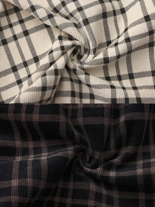 Vintage Plaid Curved Cropped Trousers