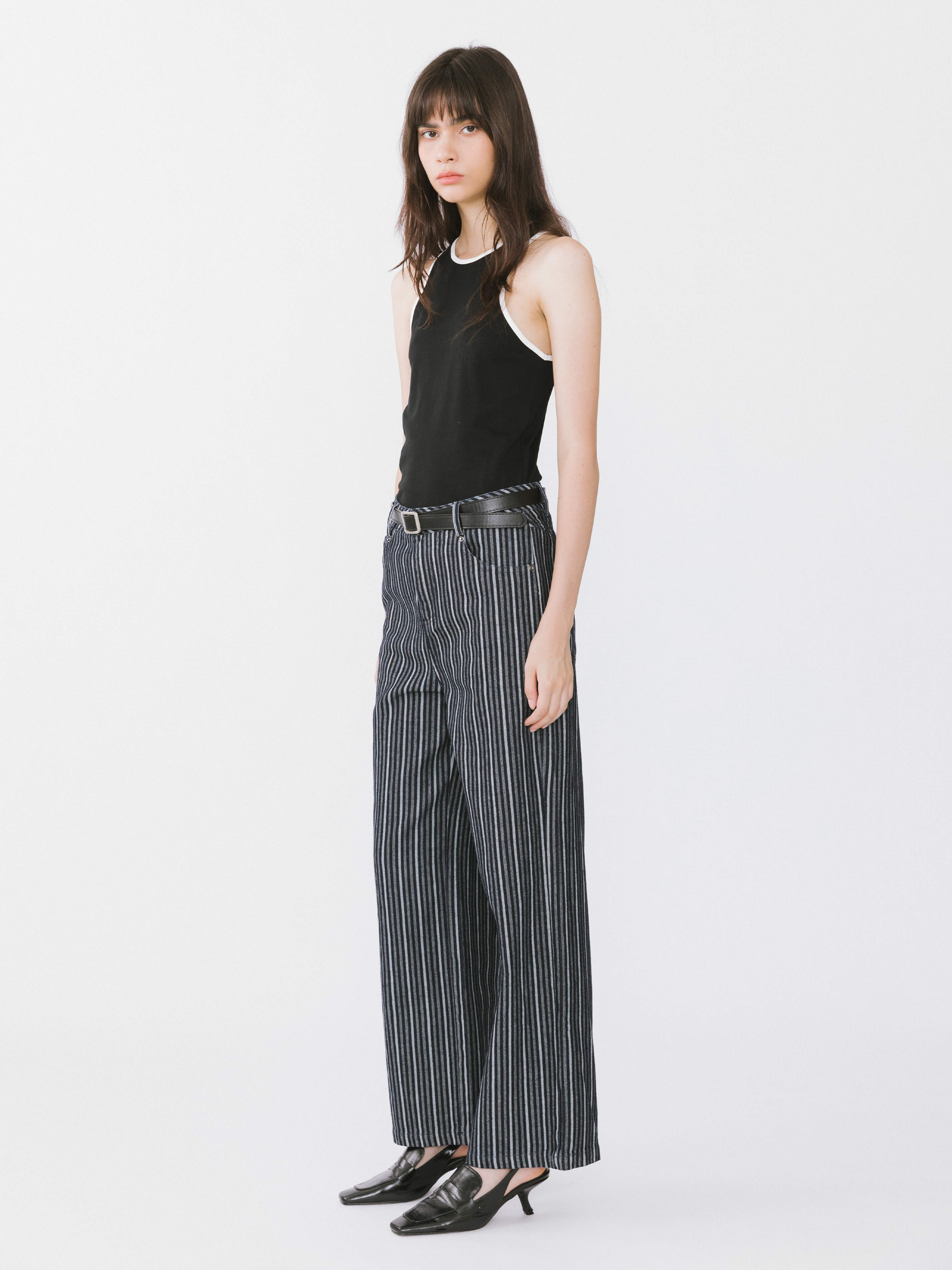 Contrast Cutaway Tank Top-17