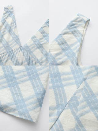 Plaid V-Neck Sleeveless Maxi Dress