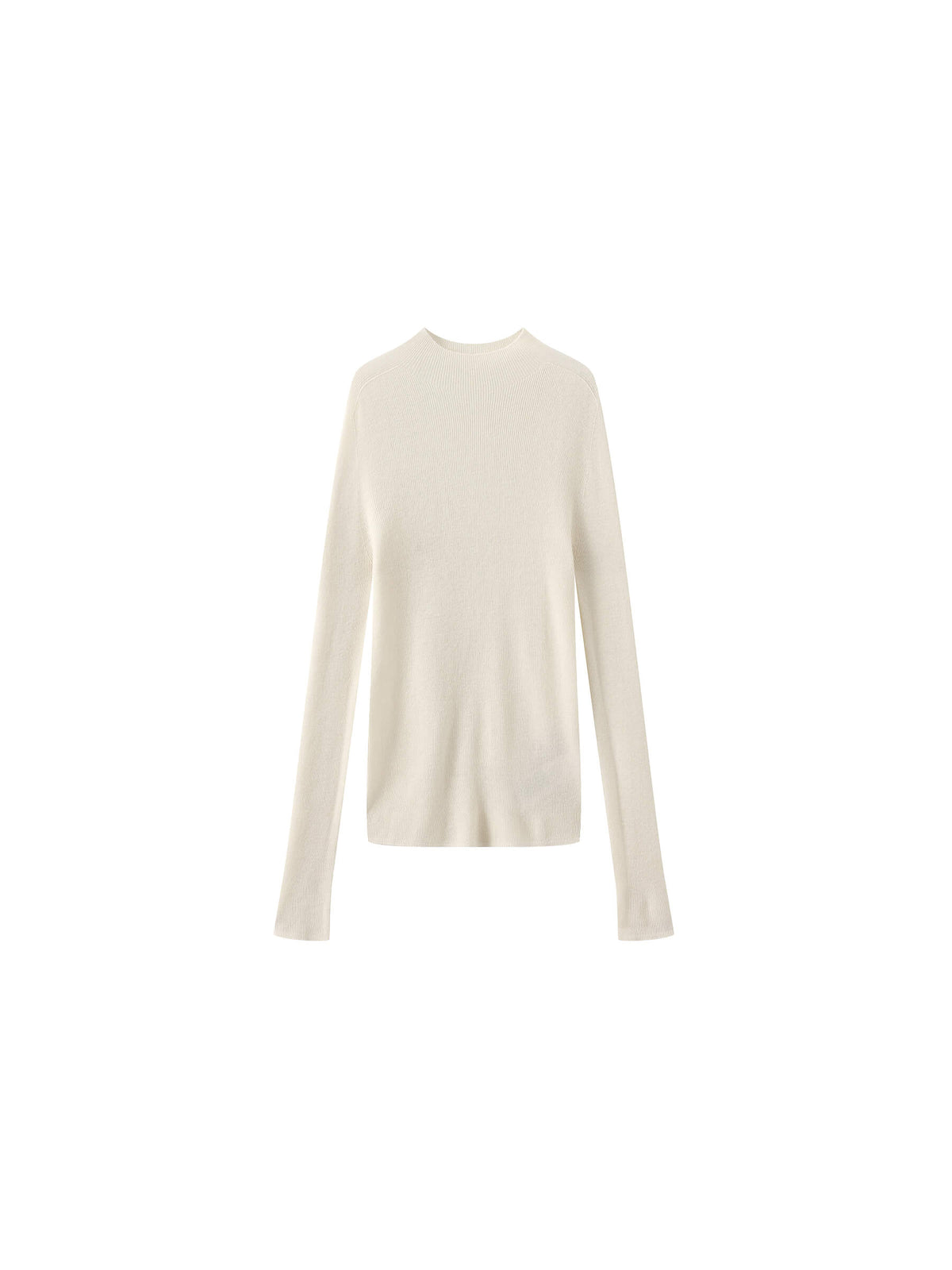 CUBIC 100% Wool Mock‑Neck Fitted Knit Top-25
