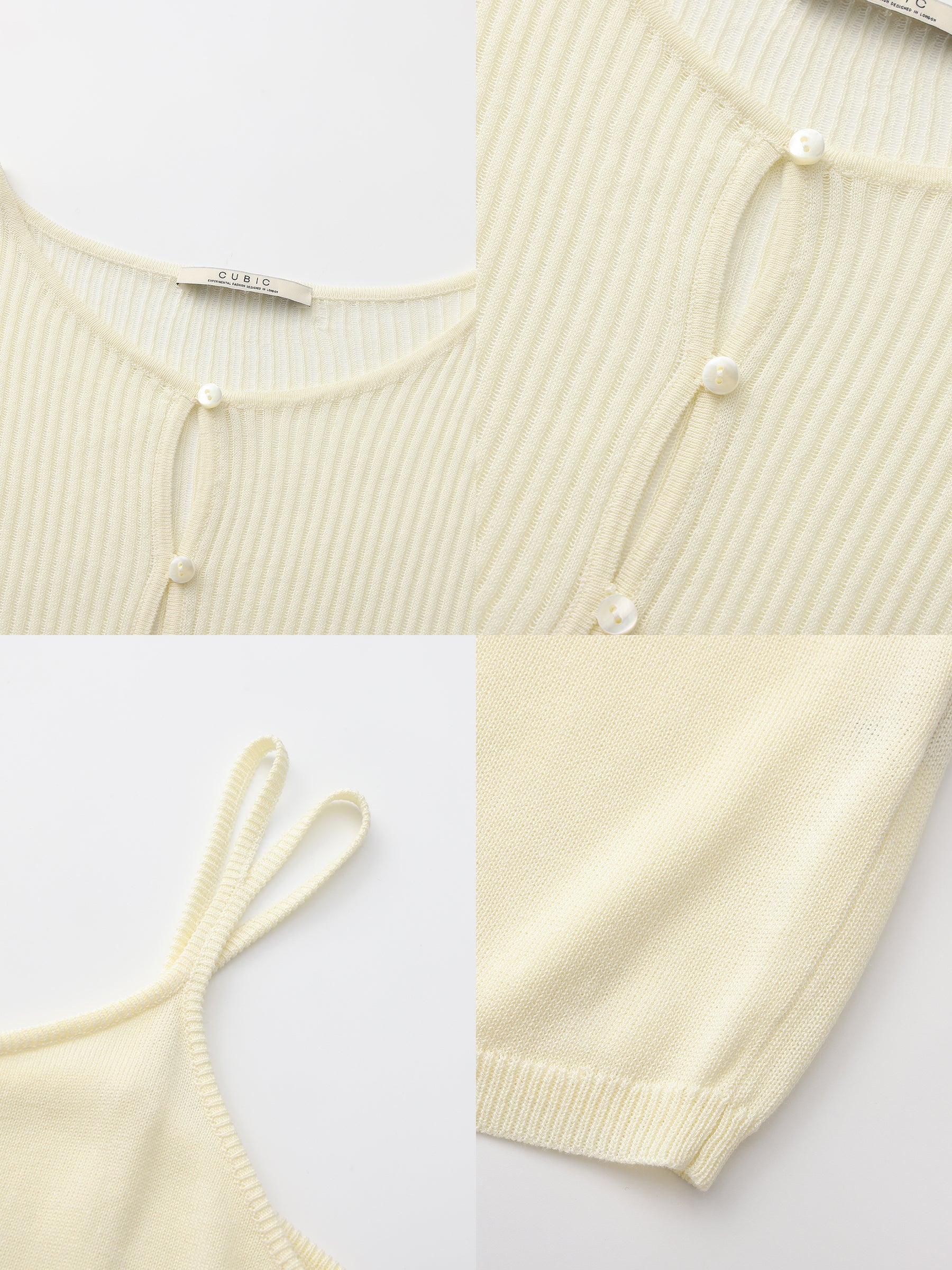 CUBIC Sheer Ribbed Knit Two-Piece Set-17