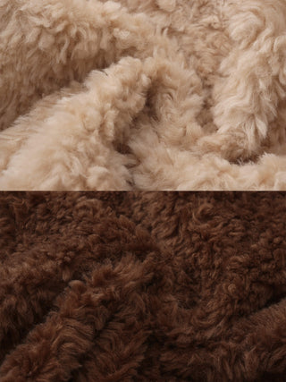 ONE BY CUBIC Hign Collar Furry 100% Wool Coat
