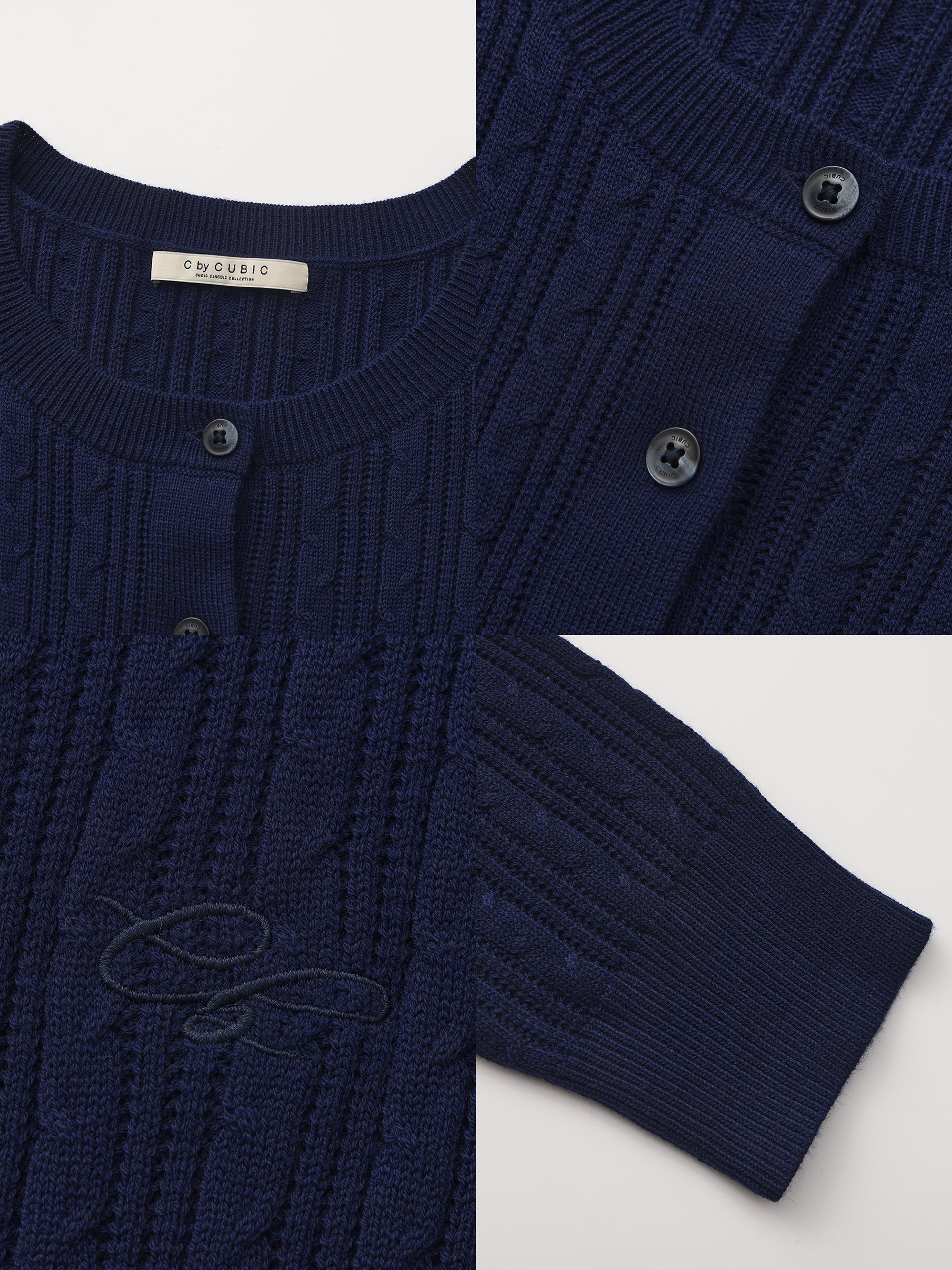 Cable-Knit Cropped Cardigan-17
