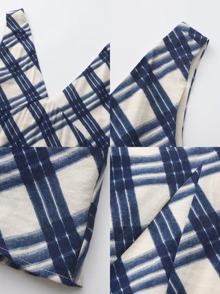 Plaid V-Neck Sleeveless Maxi Dress
