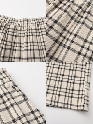 Vintage Plaid Curved Cropped Trousers