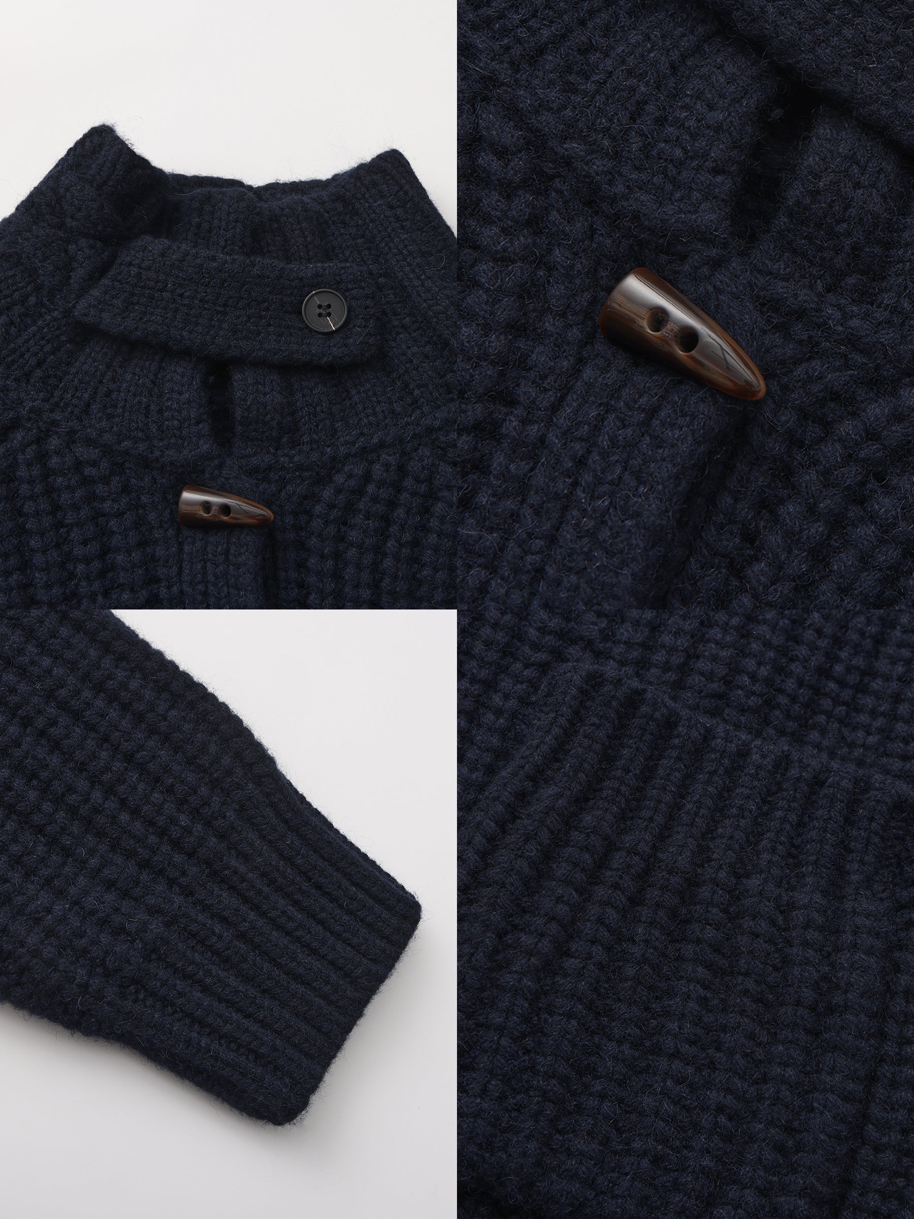 100% Wool Convertible Collar Short Cardigan Coat-17