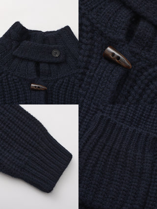 100% Wool Convertible Collar Short Cardigan Coat