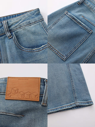 High-Waisted Wide-Leg Straight Jeans