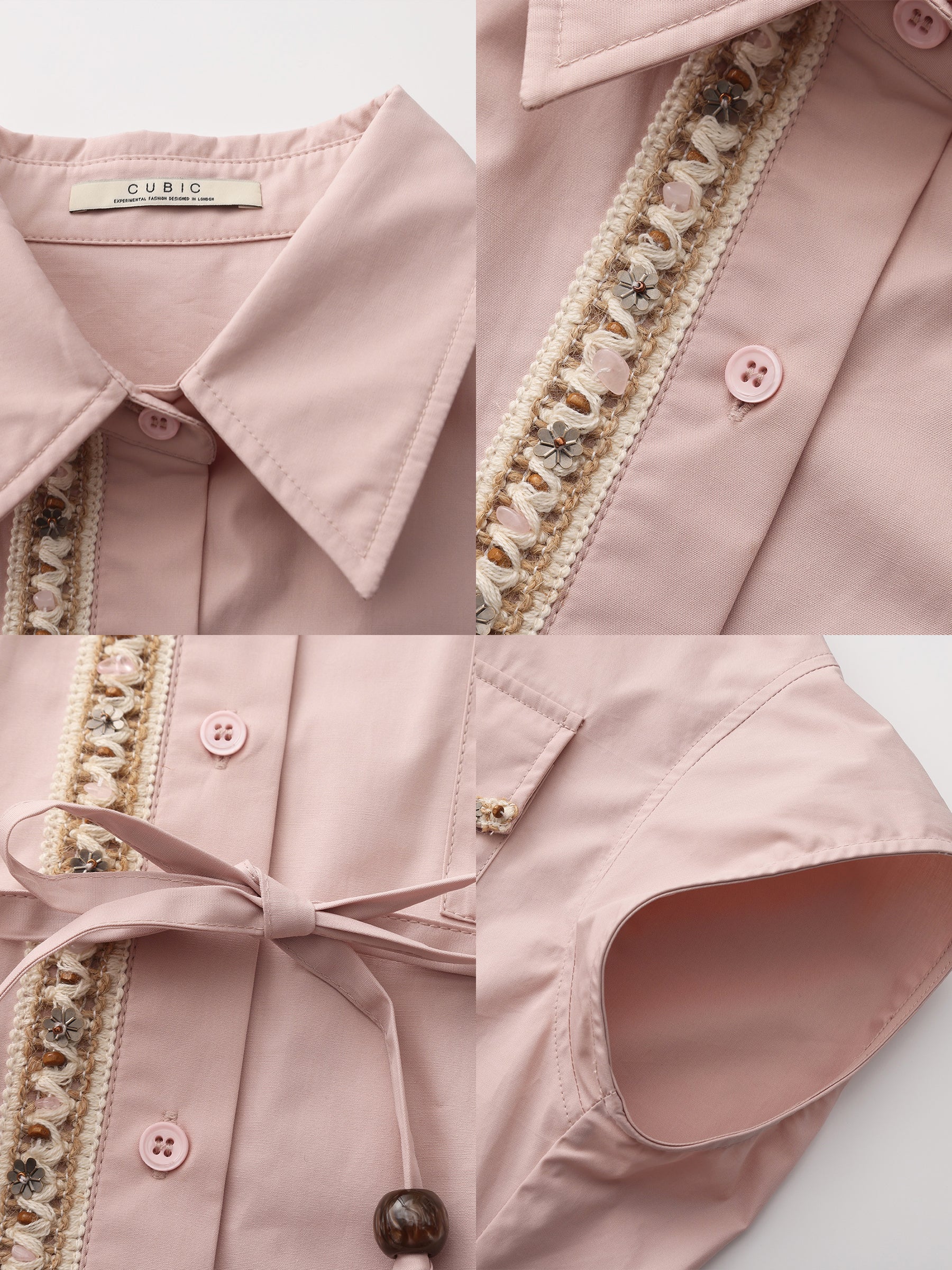 Beaded Placket Utility Short-Sleeve Shirt-17