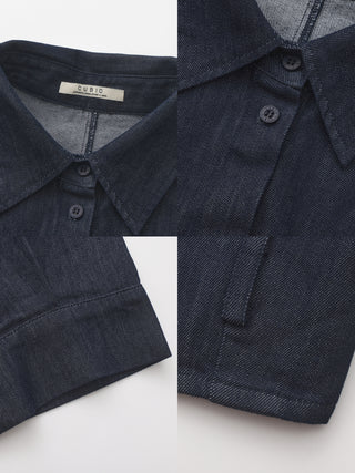 CUBIC Waist-Cinching Cropped Shirt