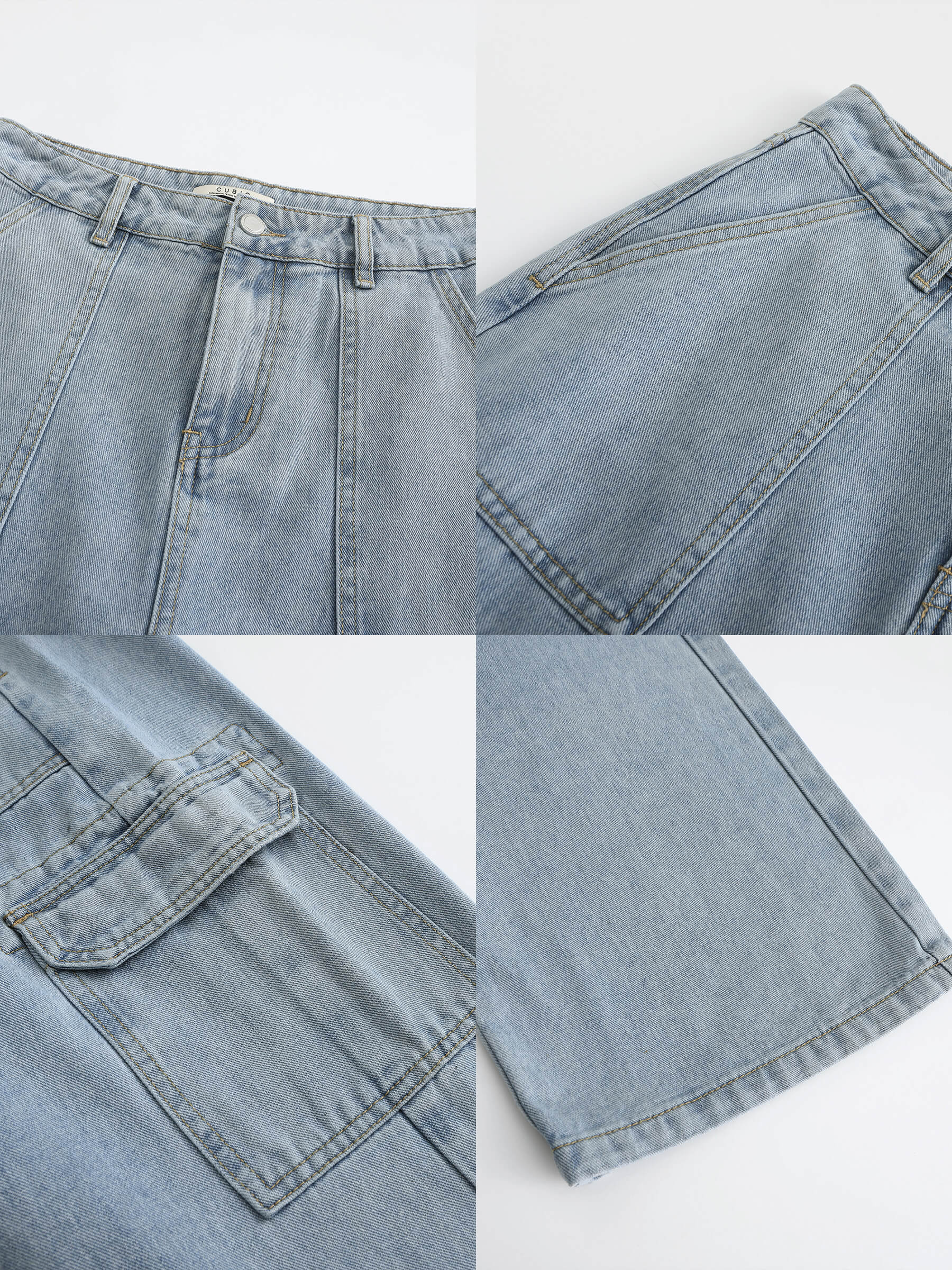 Low Waist Cargo Jeans-17