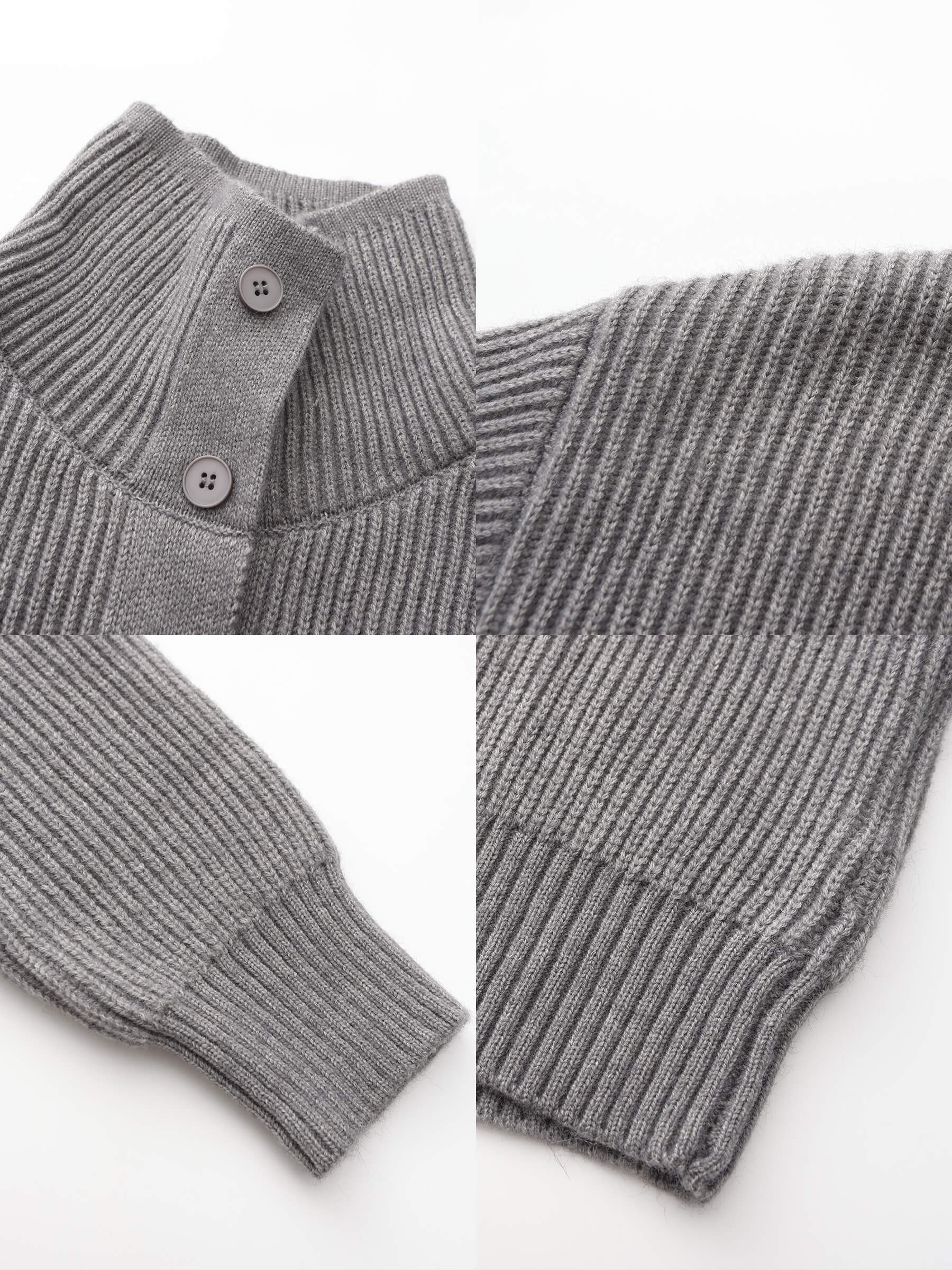 High Neck Boxy Knit Cardigan-18
