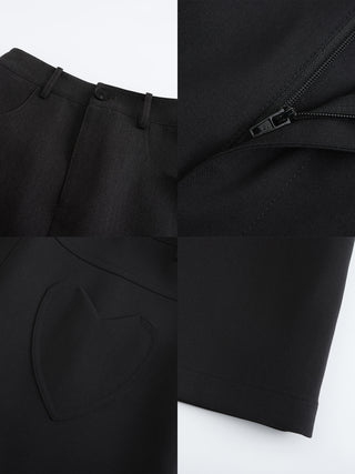 Heart Patch Tailored Mini Skirt