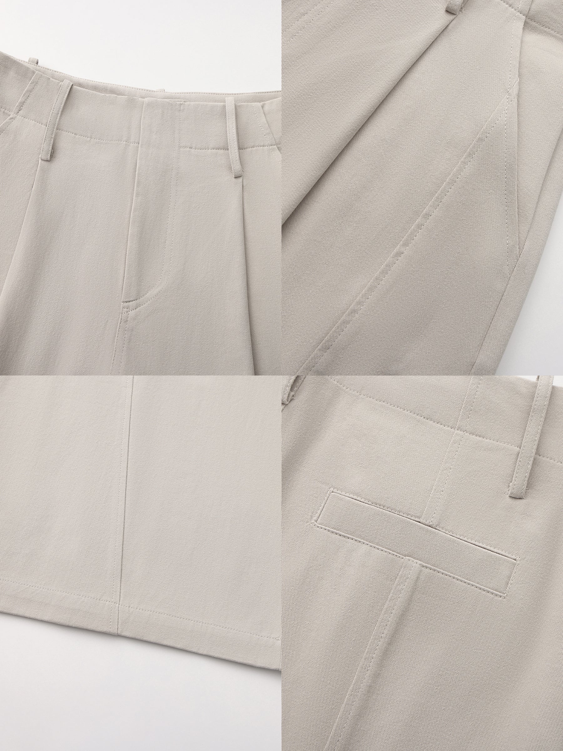 100% Cotton High-Waisted Wide-Leg Casual Trousers-16