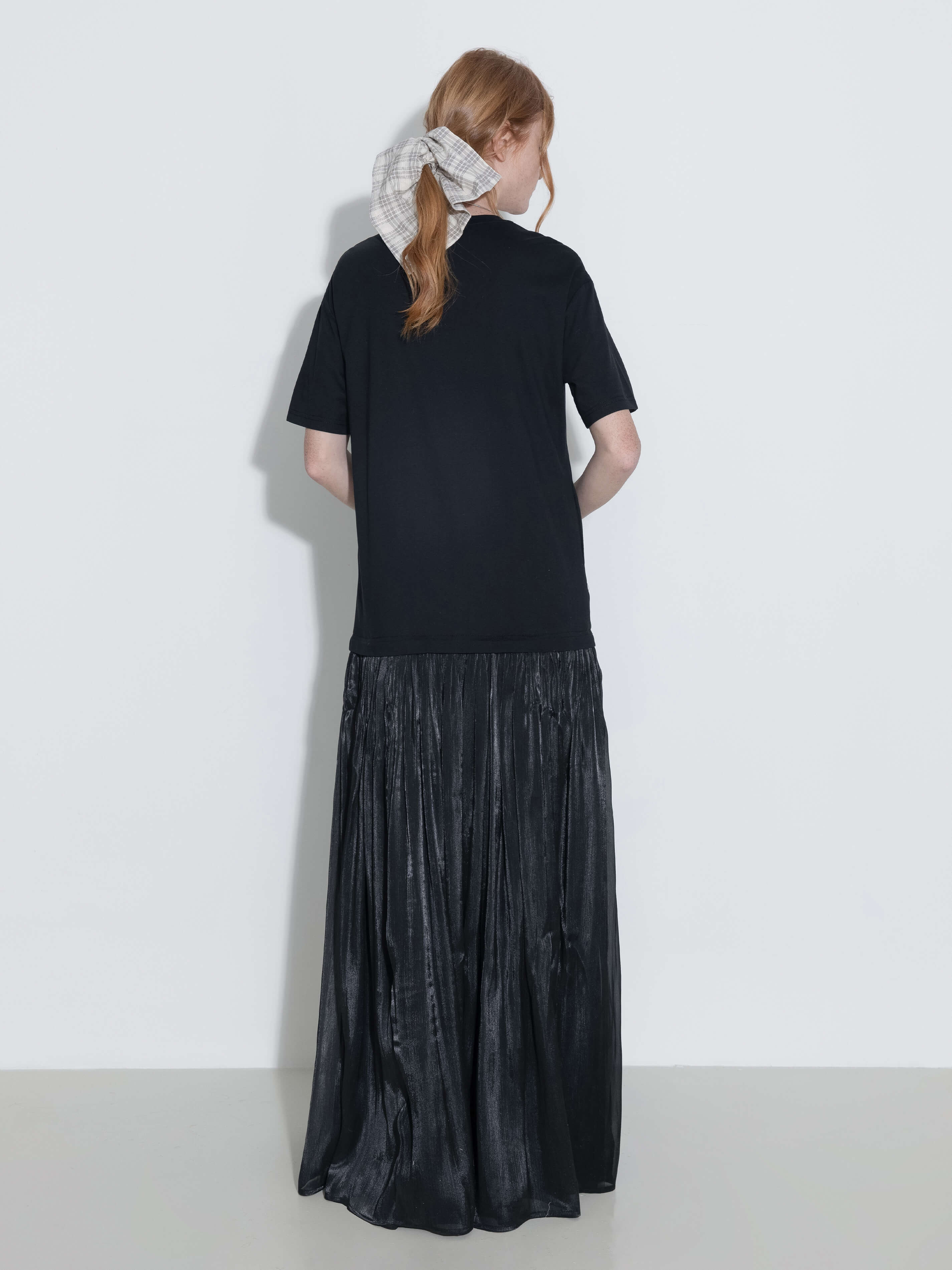 Oversized Round Neck Short Sleeve Pleated Dress-18