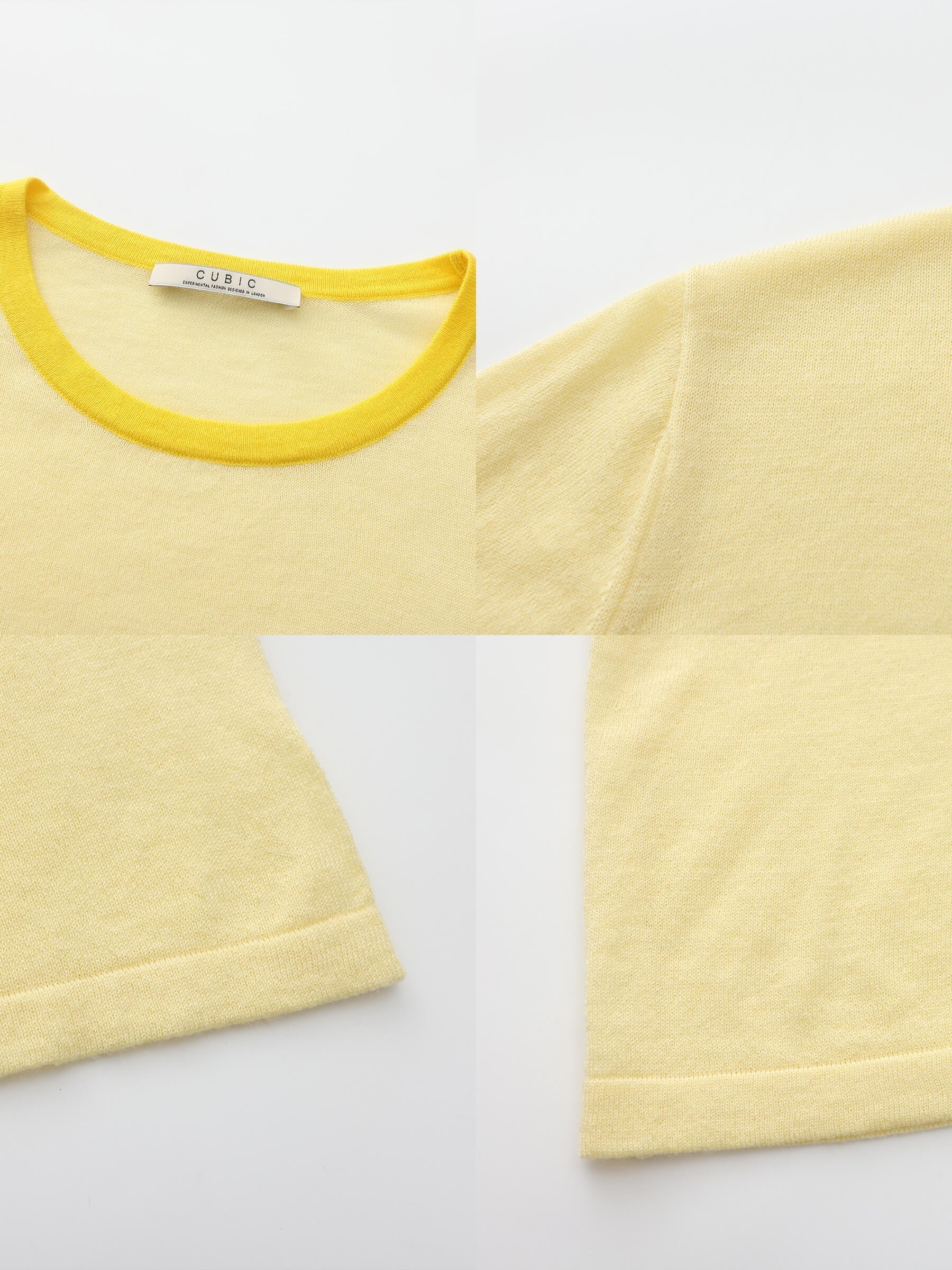 Contrast Color T-shirt with Wool Blend-18