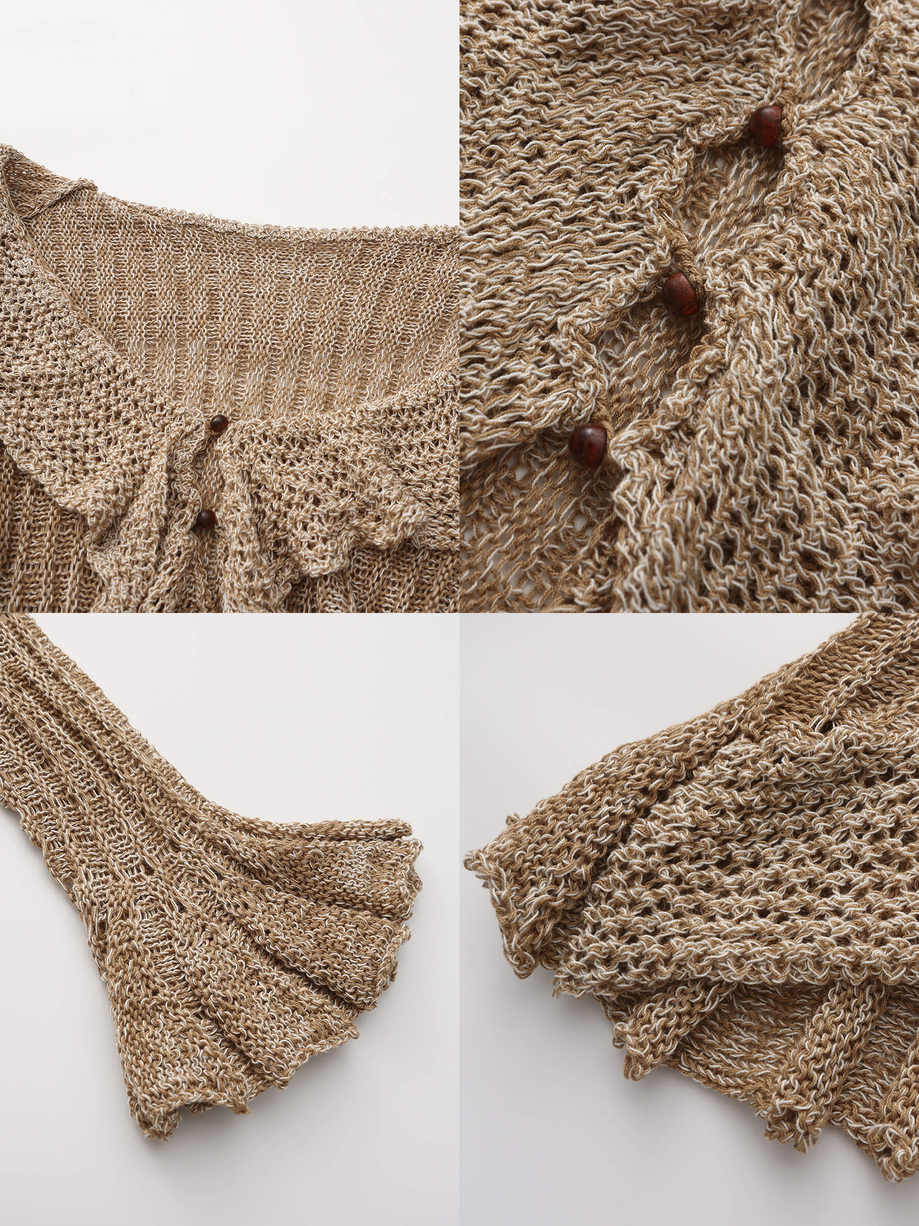 Special Yarn Hollowed Long Sleeves Knit Top-19