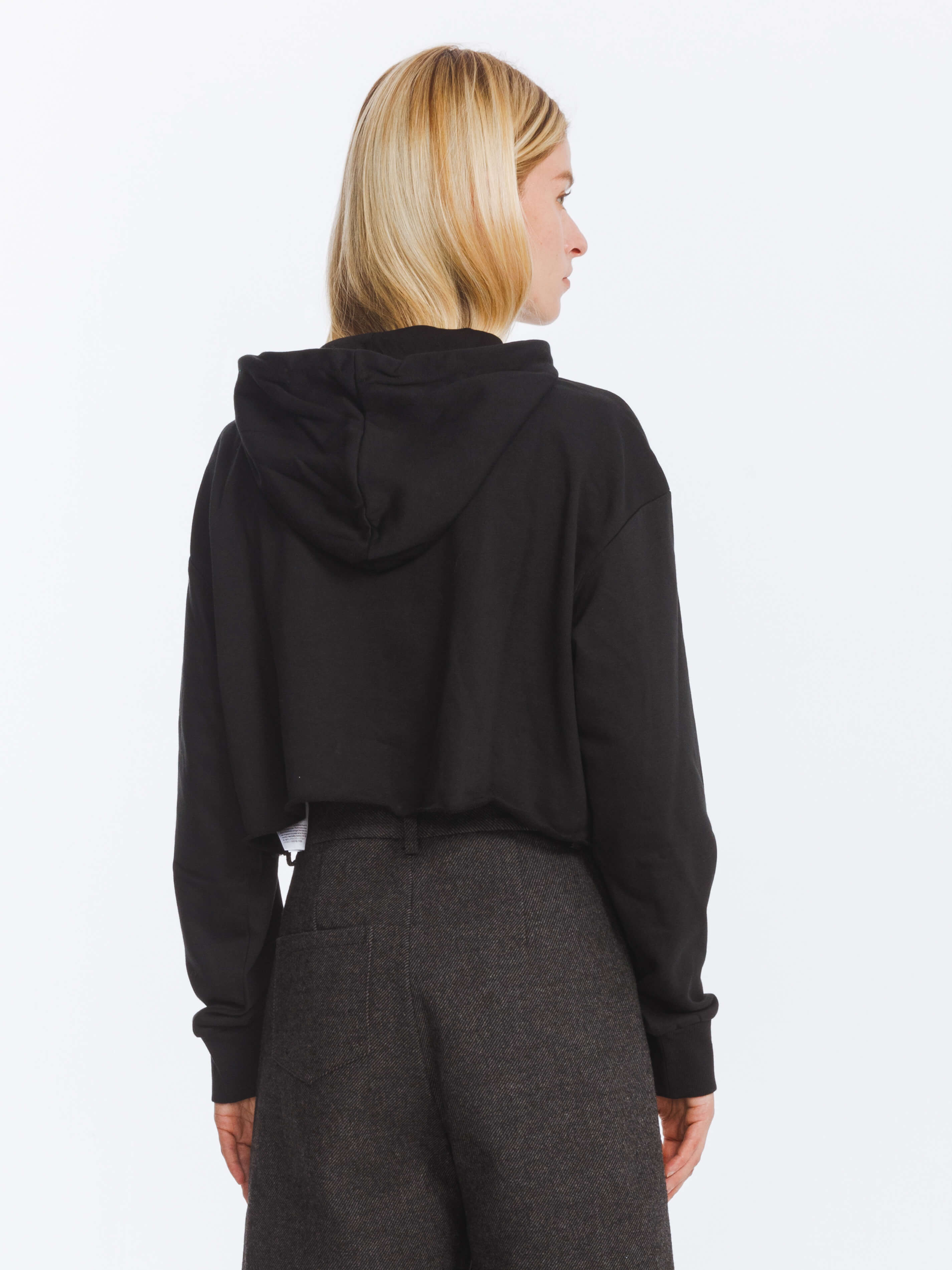 CUBIC Print Hooded Cropped Sweatshirt-21