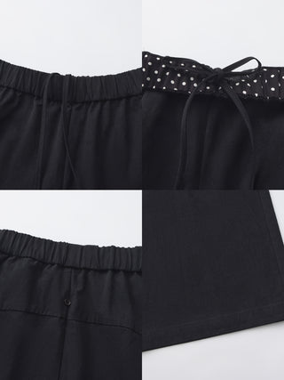 CUBIC Ruffled Waistband Two-Way Casual Pants