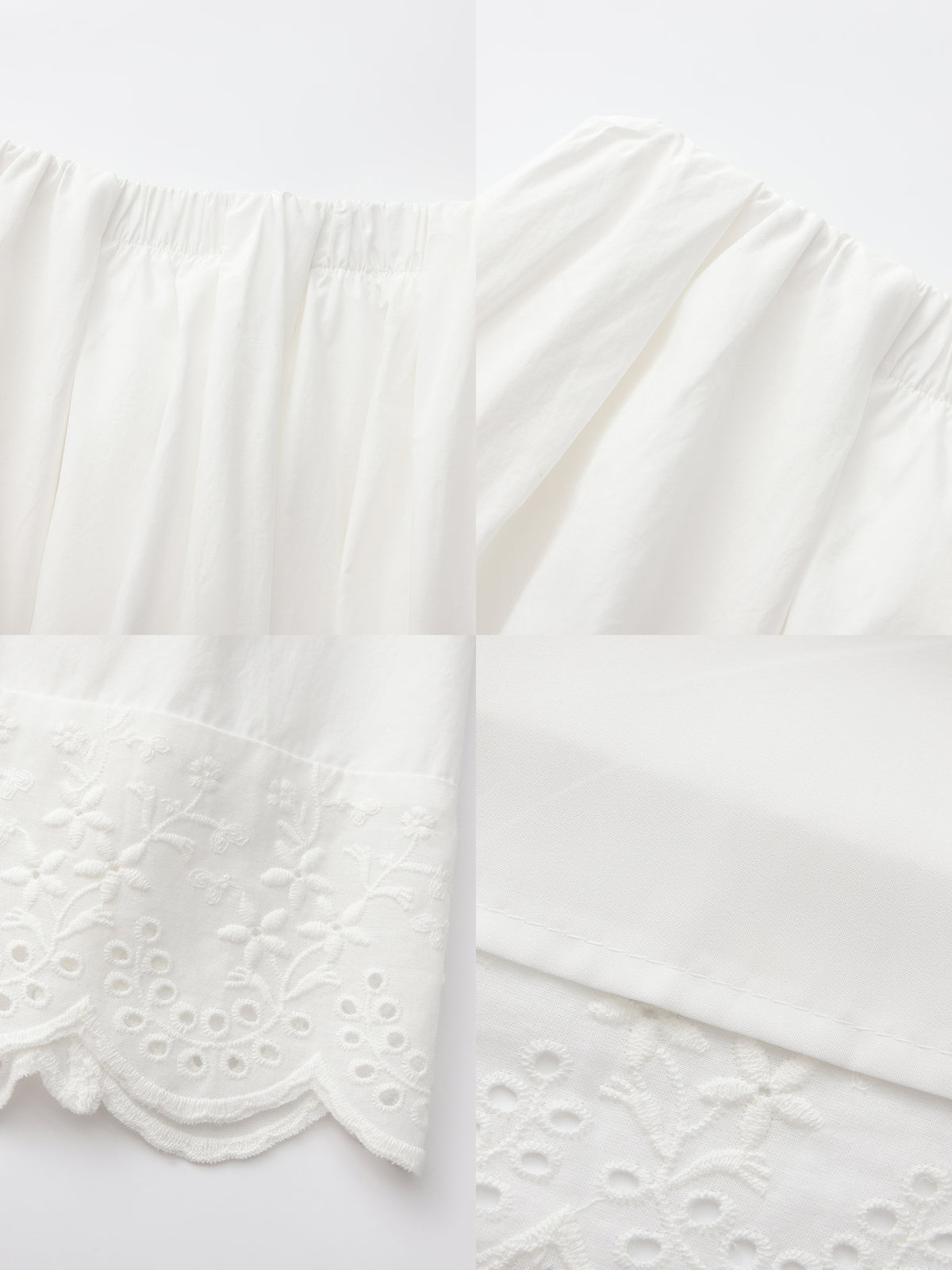 Embroidered A-Line Cotton Midi Skirt-18