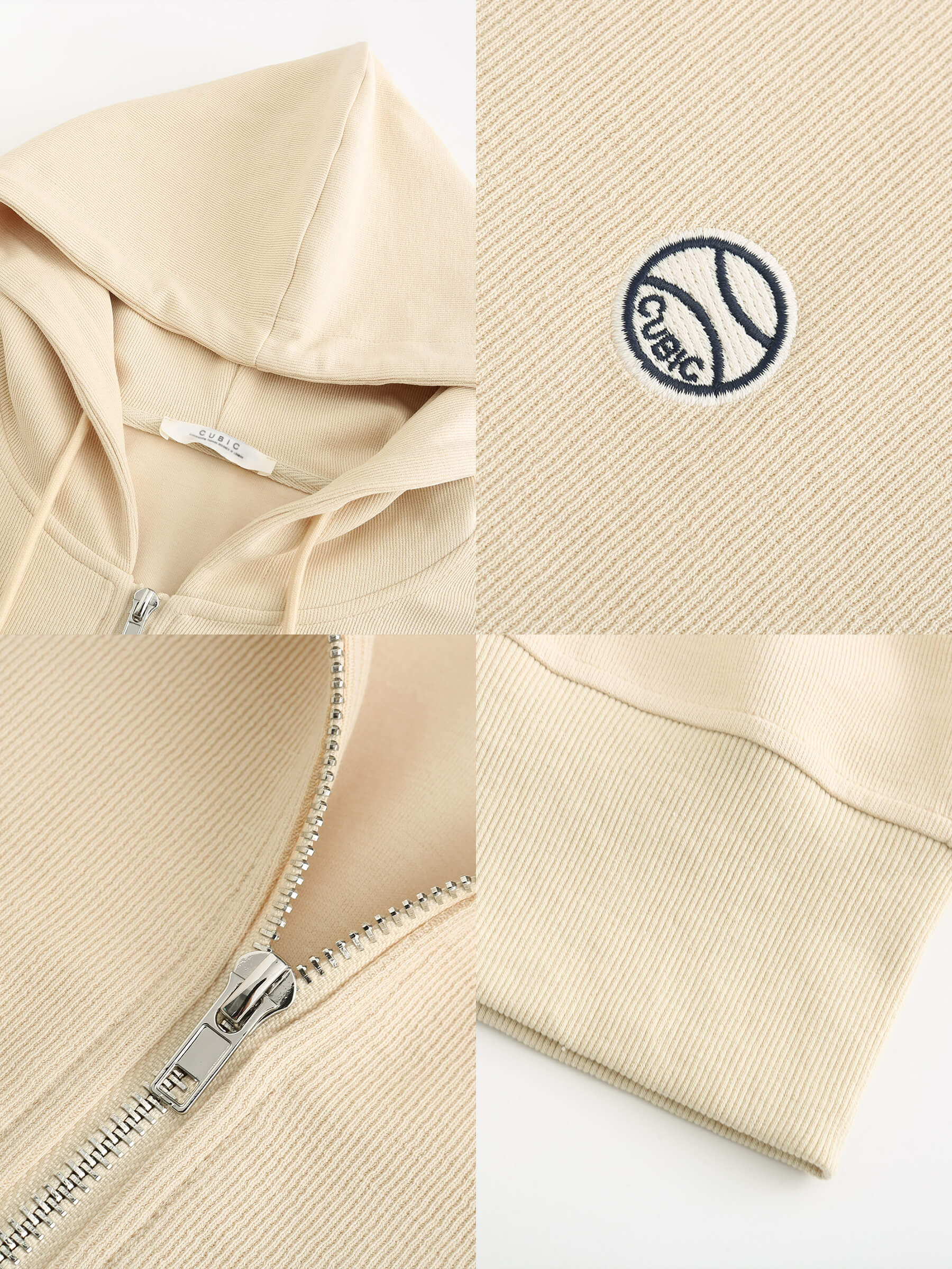 V-Neck Zip Up Hoodie-19