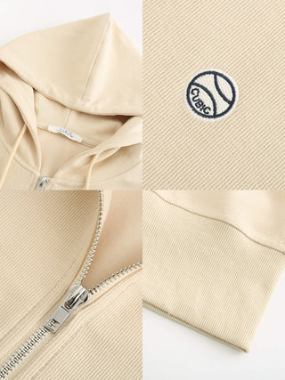 V-Neck Zip Up Hoodie