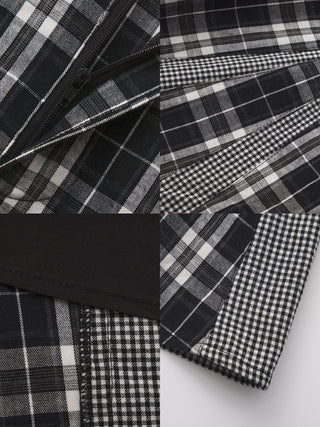100% Cotton Patchwork Check A-Line Maxi Skirt